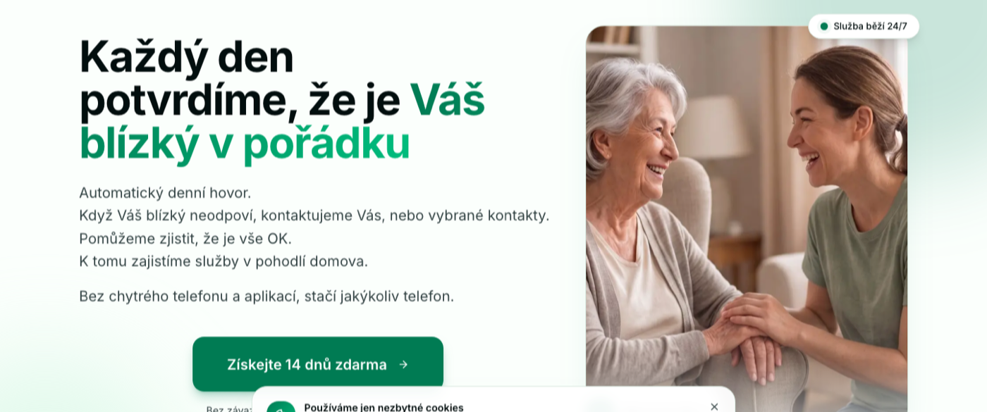 Jsem OK, denní telefonát seniorům